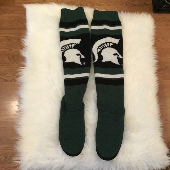 Michigan State Spartans sweater sock slippers - Picture 1 of 10